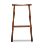 Simple walnut bar stool with rectangular seat