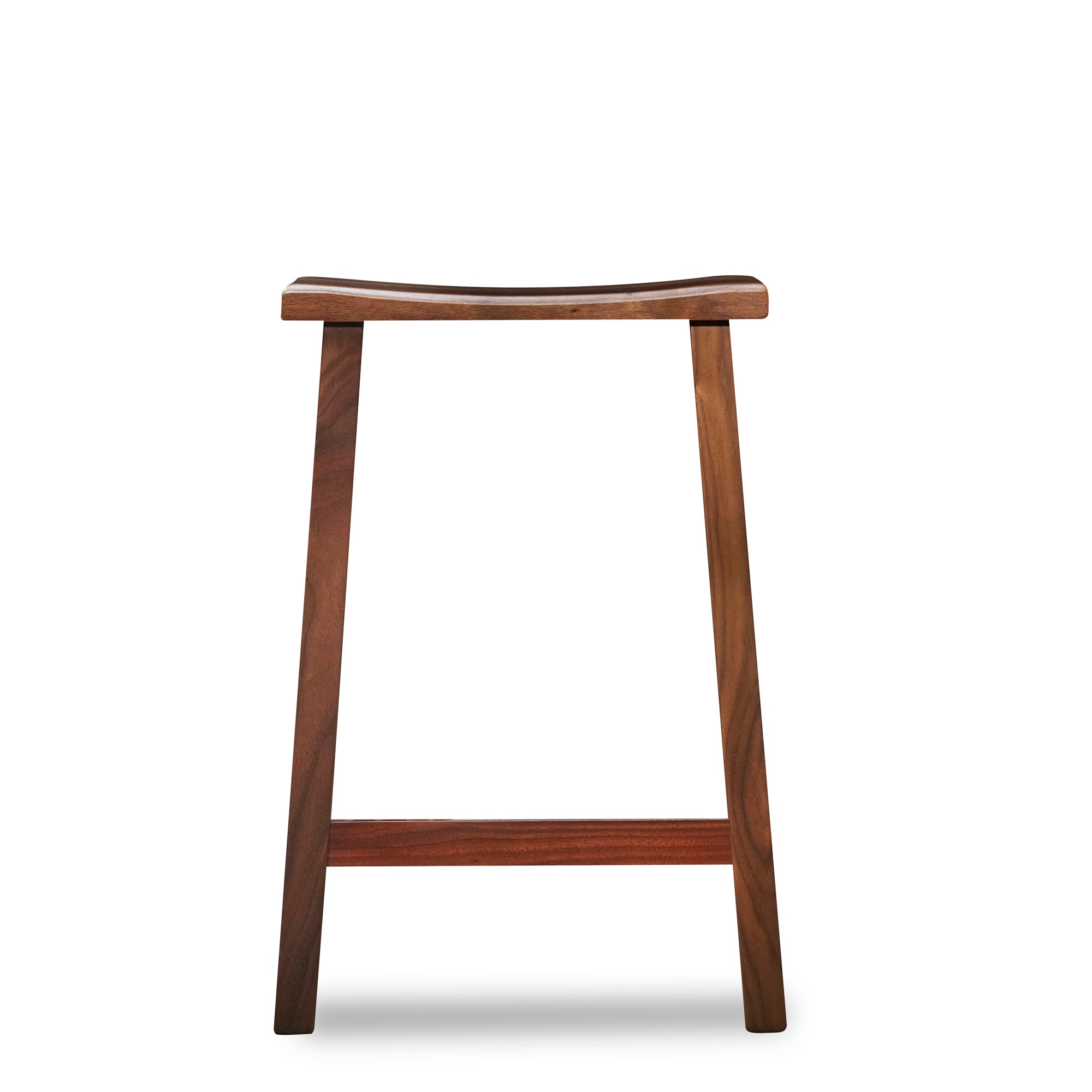 Simple walnut counter stool with rectangular seat