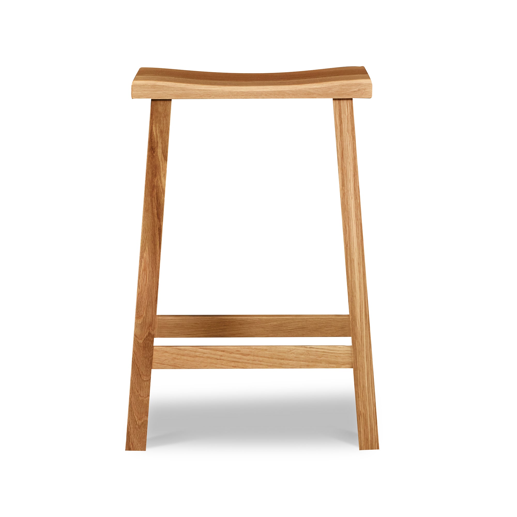 Simple white oak stool with rectangular seat