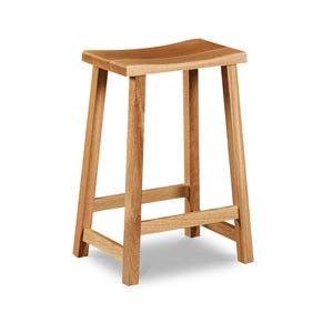 Simple white oak stool with rectangular seat