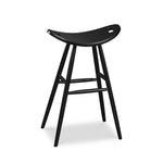 Tall bar height painted black saddle seat stool