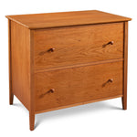 Large file office storage with two drawers in cherry wood, from Maine's Chilton Furniture Co. 