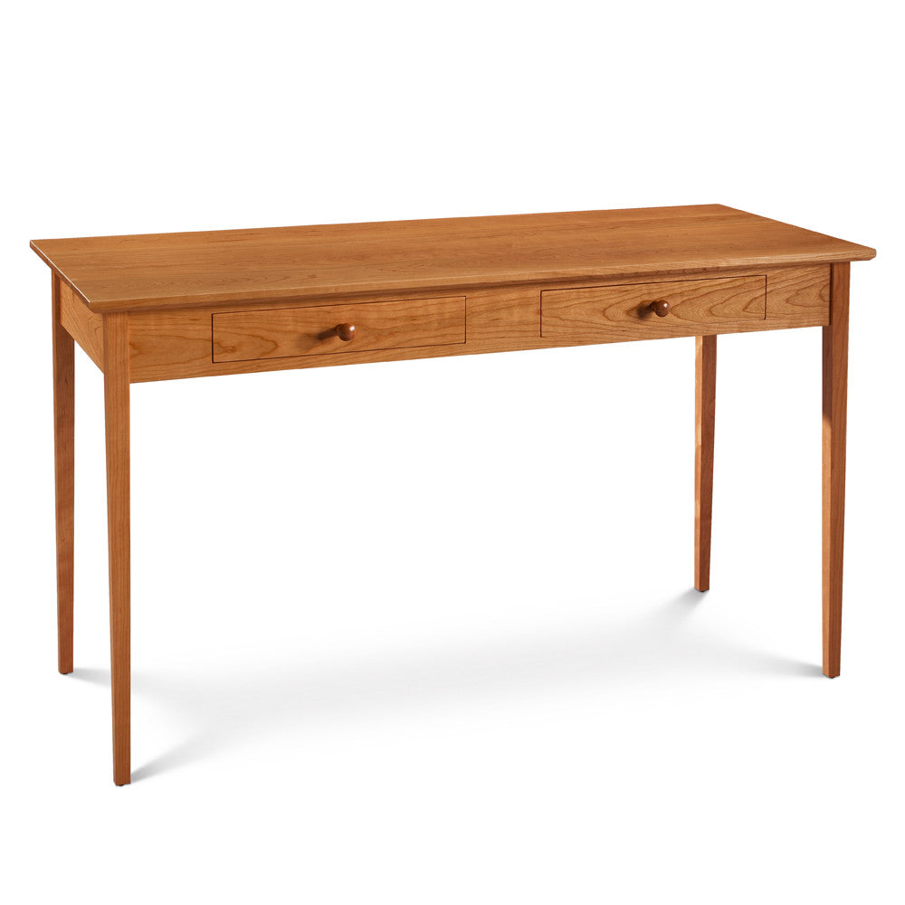 Simple Shaker Writing Desk with two drawers and slim tapered legs from Maine's Chilton Furniture Co.