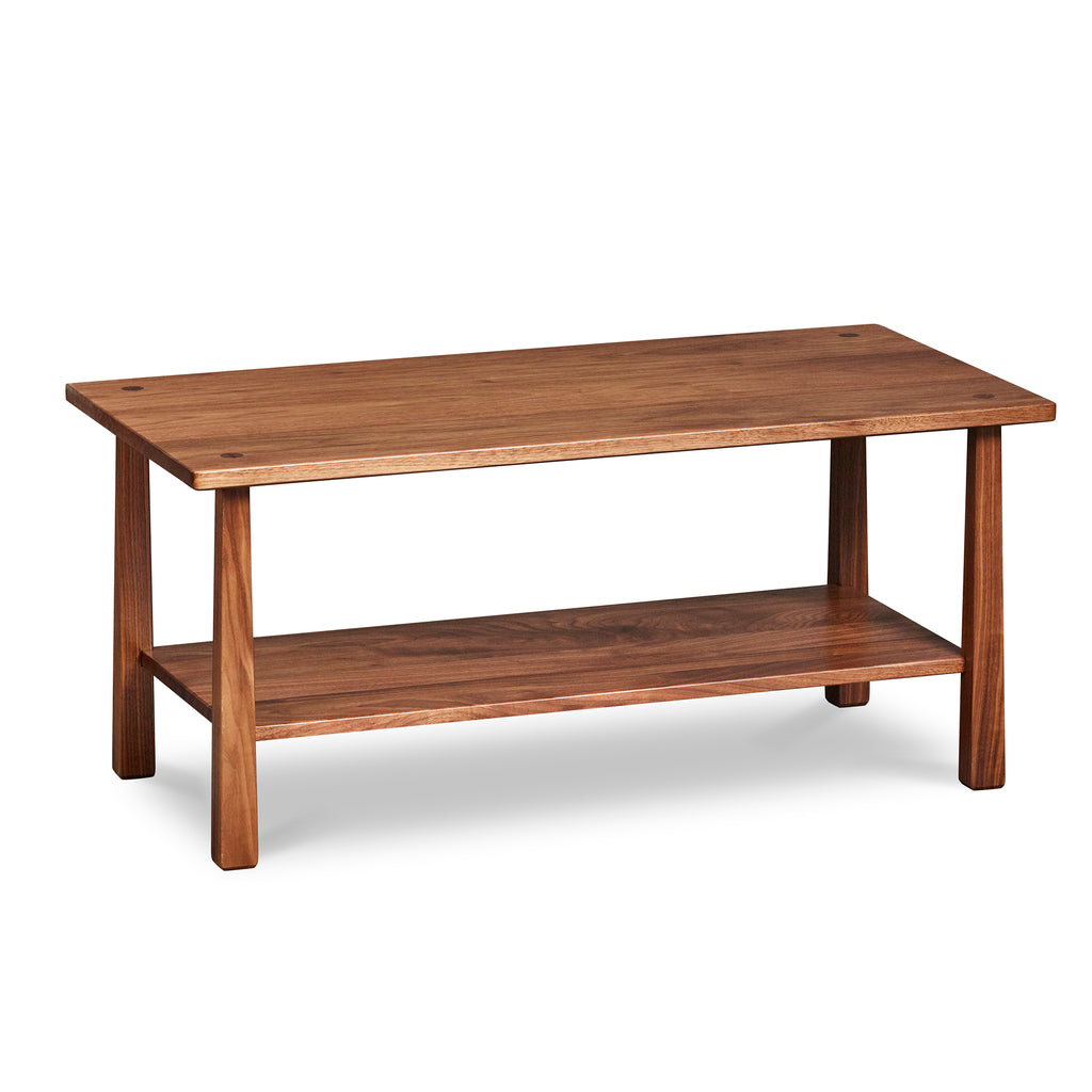Kittery Coffee Table in solid walnut wood with square reverse tapered legs
