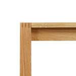 Visible joinery on Harbor Bench in white oak wood from Chilton Furniture
