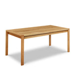 Modern parsons table with visible joinery in white oak, from Maine's Chilton Furniture Co.