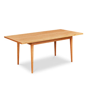 Solid top Shaker inspired dining table made of cherry wood from Maine's Chilton Furniture Co.