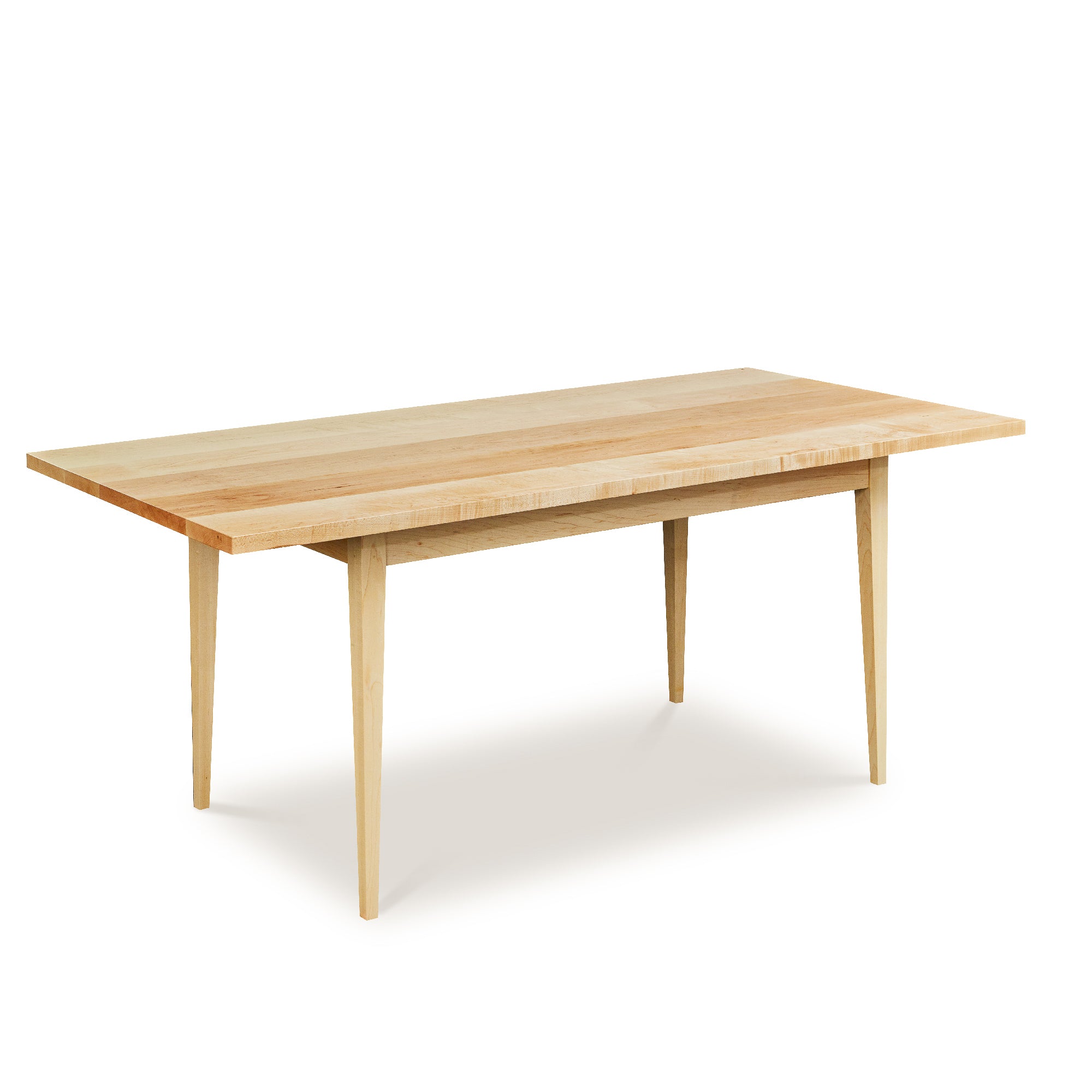 Solid top Shaker inspired dining table made of solid maple wood from Maine's Chilton Furniture Co.