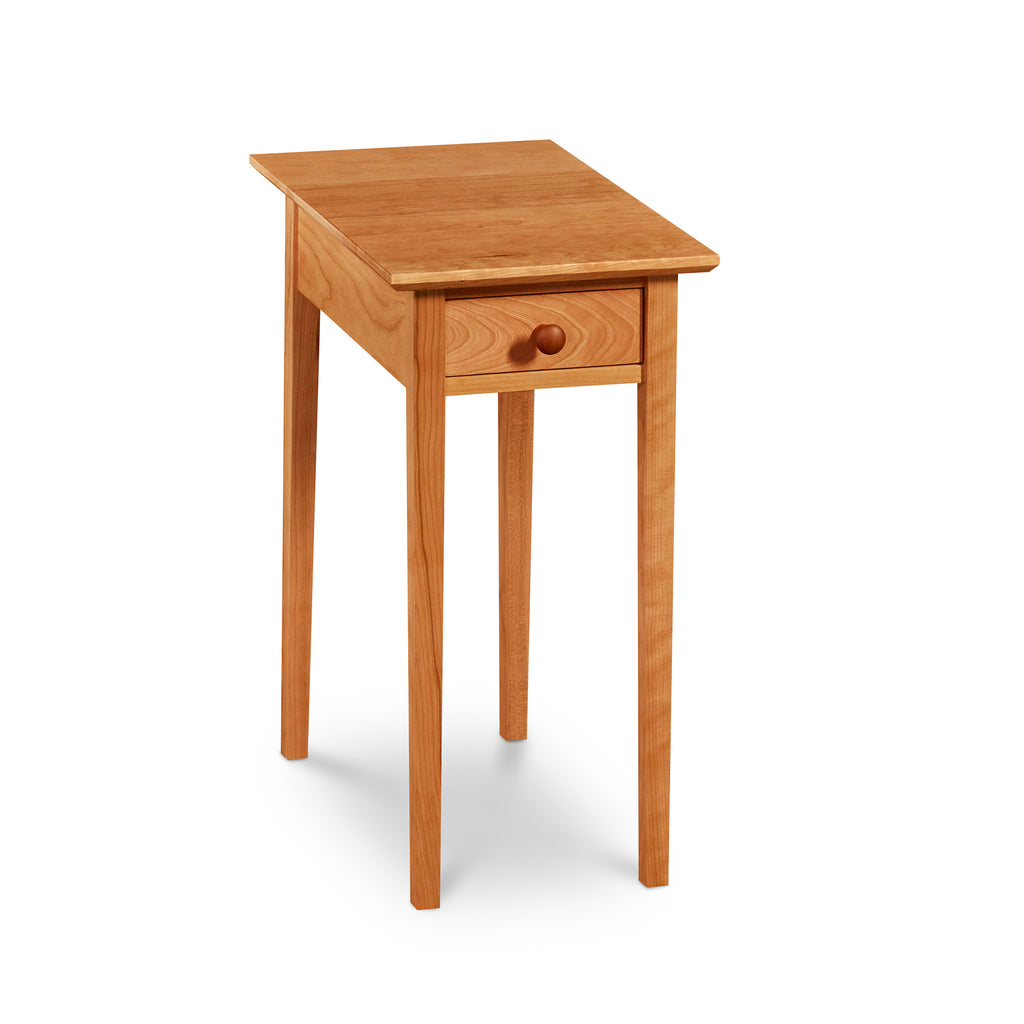 Simple rectangular Shaker Side Table, built in cherry with drawer and square tapered legs