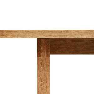 Mortise and tenon joinery in solid white oak on the Union Dining Table