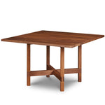 Modern square trestle table with visible joinery in walnut, from Maine's Chilton Furniture Co.