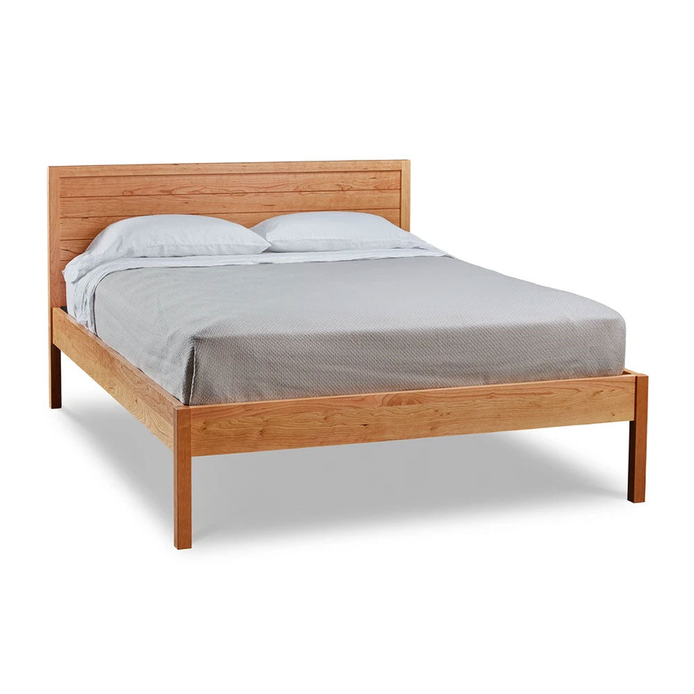 Solid cherry Shiplap bed with square legs, from Maine's Chilton Furniture Co.